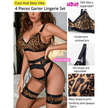 Kaei&Shi Sexy 4-Piece Lingerie Set for Women