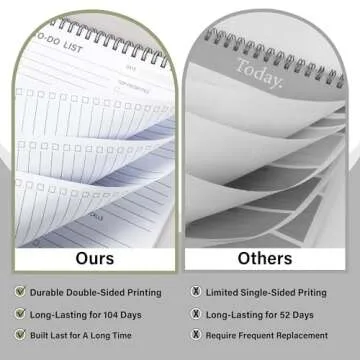To Do List Notepad-Daily Planner Notepad 104 Pages Task Planner, 6.7" x 9.8" To Do List Notebook with Checklist Productivity Planning Pad Perfect for Work Office Home