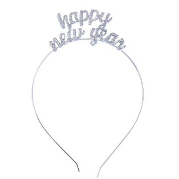 BinaryABC Happy New Year Headband Tiara,Rhinestone New Year Headband,New Year Eve Party Supplies Fav...