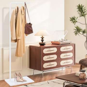 YheenLf Coat Rack Freestanding with Rock Slab Base, Metal Entryway Furniture, Hanger Stand Suitable ...