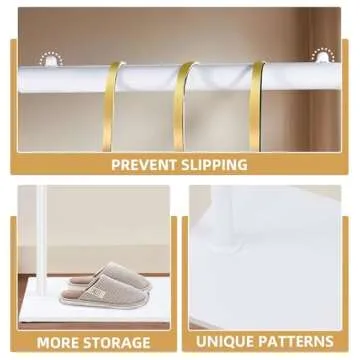 YheenLf Coat Rack Freestanding with Rock Slab Base, Metal Entryway Furniture, Hanger Stand Suitable For Outerwear, Clothes, Handbags, White, 70.08 Inch