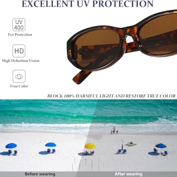 BRMHDY Retro Oval Sunglasses Women 90s Narrow Cat Eye Shades