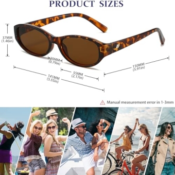 BRMHDY Retro Oval Sunglasses Women 90s Narrow Cat Eye Shades