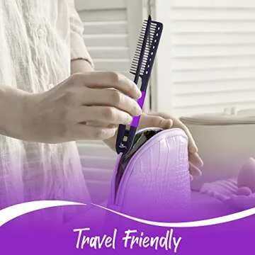 Herstyler Hair Straightener Comb - Flat Comb for Women - Travel Friendly - Easy Straightening and Styling - Get Straight Hair in Minutes (Purple)