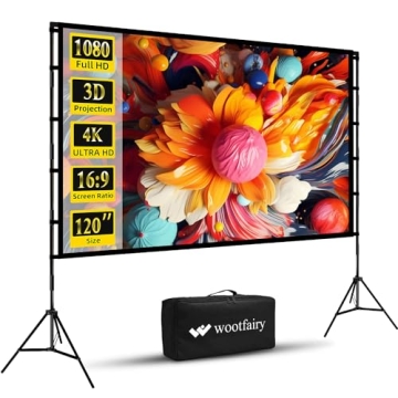 Portable Projector Screen and Stand - Perfect for Home Theater and Backyard Cinema