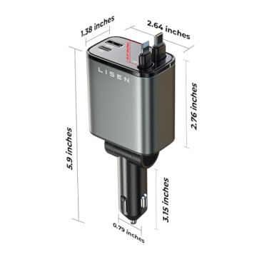 LISEN 69W USB C Car Charger for iPhone & Samsung