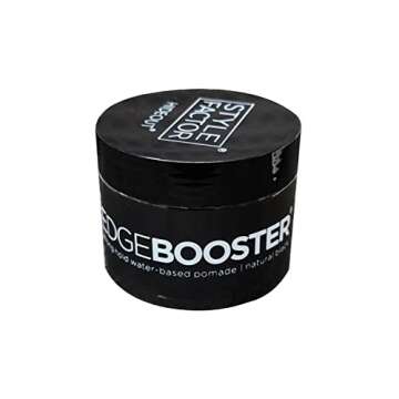 Style Factor Edge Booster HIDEOUT Water-based Pomade 3.38 Oz | Darkens Gray Hair with Strong Hold and High Shine (Natural Black)