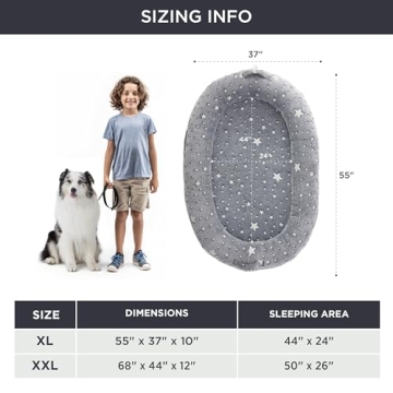 Bedsure Kids Glow-in-the-Dark Dog Bed 55x37x10