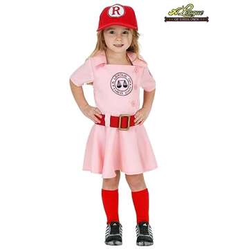 Fun Costumes A League of Their Own Toddler Dottie Baseball Costume - Pink - 2T