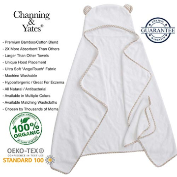 Channing & Yates Organic Baby Bath Towel Set - Soft, Stylish Towel