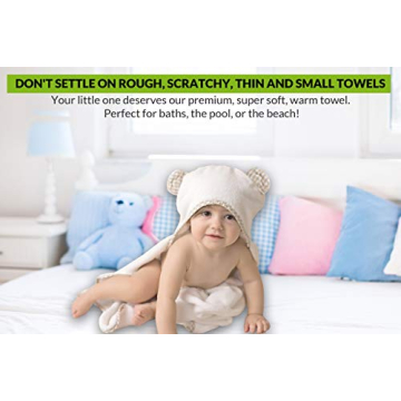 Channing & Yates Organic Baby Bath Towel Set - Soft, Stylish Towel