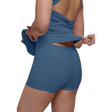 EUISVI Womens Tennis Workout Dress with Easy Bathroom Shorts Romper Cut Out Twisted Athletic Dresses for Women