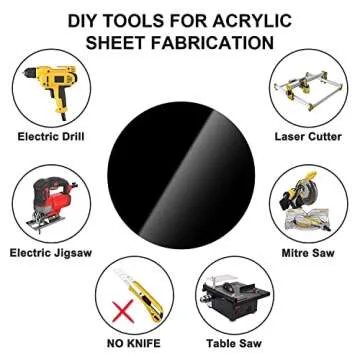 DARENYI 2Pcs Round Acrylic/Plexiglass Sheets, 12 inch Black Acrylic Boards 0.04 Inch Thick Blank Acrylic Discs Circle Plastic Sheets Acrylic Panels for DIY Craft Signs Painting