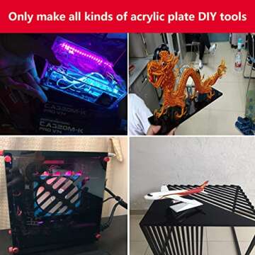 DARENYI 2Pcs Round Acrylic/Plexiglass Sheets, 12 inch Black Acrylic Boards 0.04 Inch Thick Blank Acrylic Discs Circle Plastic Sheets Acrylic Panels for DIY Craft Signs Painting