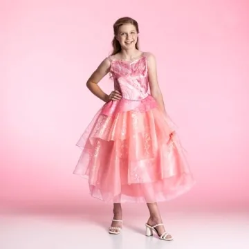 Deluxe Wicked Glinda Costume for Girls in Pink