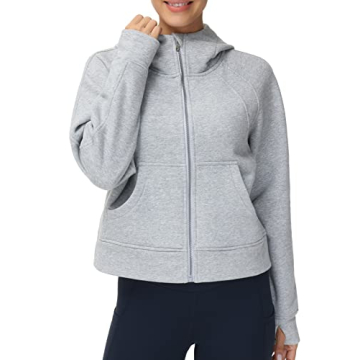 THE GYM PEOPLE Women's Full-Zip Up Hoodie Jacket - Stylish Fleece Sweatshirt with Pockets