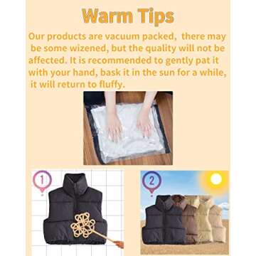 Shiyifa Women's Fashion High Neck Zipper Cropped Puffer Vest Jacket Coat (Beige, Large)