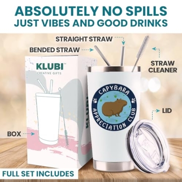 Capybara Tumbler 20oz Cute Design Perfect for Gifts