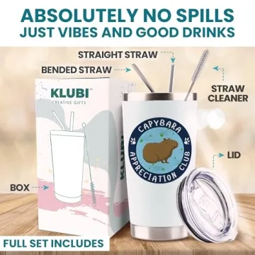 Capybara Tumbler 20oz Cute Design Perfect for Gifts