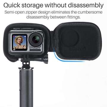ULANZI Portable Zipper Carring Bag Storage for DJI Osmo Action, Protective Traveling Pouch Osmo Action Accessories