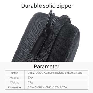 ULANZI Portable Zipper Carring Bag Storage for DJI Osmo Action, Protective Traveling Pouch Osmo Action Accessories