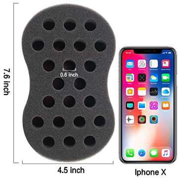 Twist Hair Sponge Brush Curl Sponge Big Holes for Women and Men Dread Foam Afro Curling Loc Barber Coil Nappy Brush Wave Black Sponge 1 Pcs