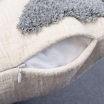 Stylish PLWORLD Boho Gray Throw Pillow Cover with Tassels