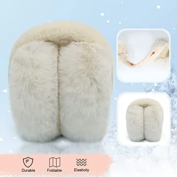 PIGBENGO Foldable Fluffy Ear Muffs for Women