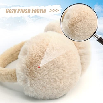 PIGBENGO Foldable Fluffy Ear Muffs for Women