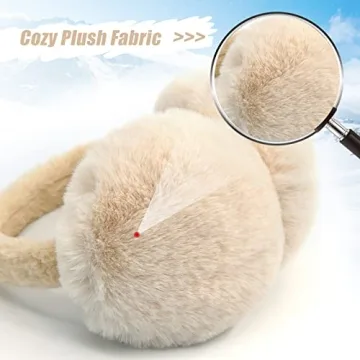 PIGBENGO Foldable Fluffy Ear Muffs for Women