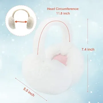 PIGBENGO Foldable Fluffy Ear Muffs for Women