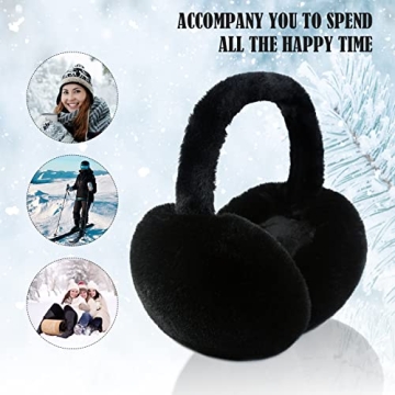 PIGBENGO Foldable Fluffy Ear Muffs for Women