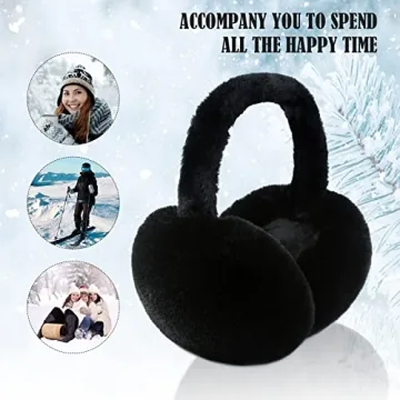 PIGBENGO Foldable Fluffy Ear Muffs for Women