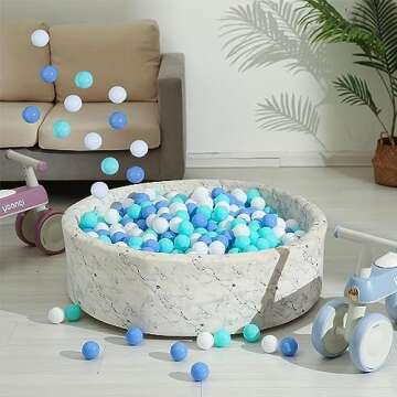 Amuya Ball Pit Balls for Kids - 170 Colorful, Non-Toxic BPA Free 2.2" Balls