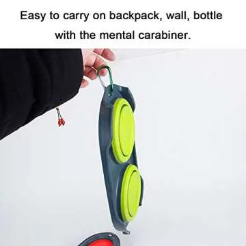 TEGOS Collapsible Dog Bowl, 2 in 1 Travel Set A Couple Collapsable Dog Water Food Bowls for Cats Dogs, Portable Pet Feeding Watering Dish for Walking Parking Traveling Outdoors Red