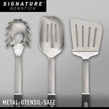 Calphalon 10-Piece Nonstick Kitchen Cookware Set, Stay-Cool Stainless Steel Handles, Dishwasher and Metal Utensil Safe, Oven-Safe up to 500 degrees F, PFOA-Free, Built to Last, Black