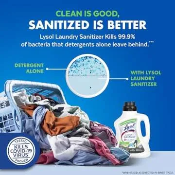 Lysol Sport Laundry Sanitizer Additive, Sanitizing Liquid for Gym Clothes and Activewear, Eliminates Odor Causing Bacteria, 90oz