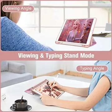 Fintie Hybrid Slim Case for iPad Air 3rd Generation 10.5" 2019 / iPad Pro 10.5 Inch 2017 - [Built-in Pencil Holder] Shockproof Cover with Clear Transparent Back Shell, Dreamy Marble