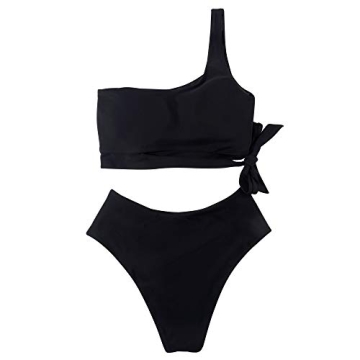 Trendy MOOSLOVER Women One Shoulder High Waisted Bikini