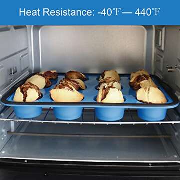 Aichoof Non-Stick Silicone Muffin Pan - 12 Cup Mold