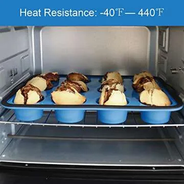 Aichoof Non-Stick Silicone Muffin Pan - 12 Cup Mold