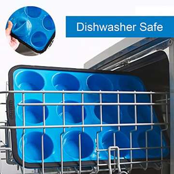 Aichoof Non-Stick Silicone Muffin Pan - 12 Cup Mold