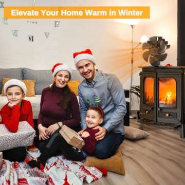 JossaColar Wood Stove Fan Heat Powered Stove Fan, Fireplace Fan Stove Fan Non Electric, Thermal Fan ...