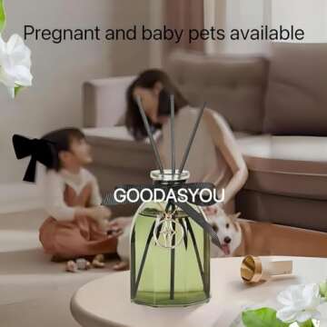 ZHIYULE Reed Diffuser for Bathroom，Octagonal Vase Reed Diffuser Sets，5.07oz Flower Reed Diffuser with Sticks Home Fragrance for Bathroom Shelf Decor (Gardenia), Dark Green, ZY006