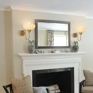 Mid Century Wall Sconce Brass Yellow Glass Globe Light