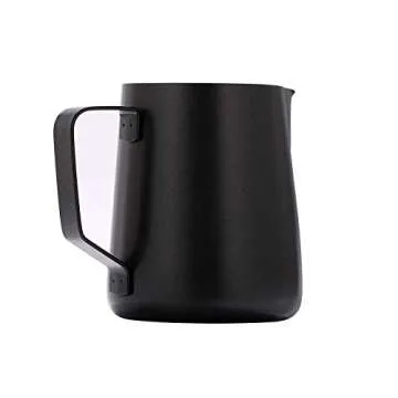 Apexstone Black Espresso Milk Frothing Pitcher 12 oz, Espresso Steaming Pitcher 12 oz, Coffee Milk Frothing Cup, Coffee Steaming Pitcher 12 oz/350 ml, Art Pen NOT Included