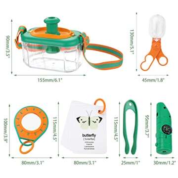 SERRELIM Bug Catcher Kit for Kids, Kids Outdoor Explorer Kit with Bug Collector, Whistle, Compass, M...