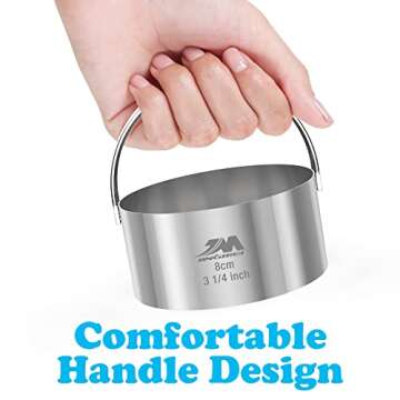 M JINGMEI Biscuit Cutter Set for baking (5 Pieces/Set), Round Cookies Cutter with Handle, Professional Baking Dough Tools