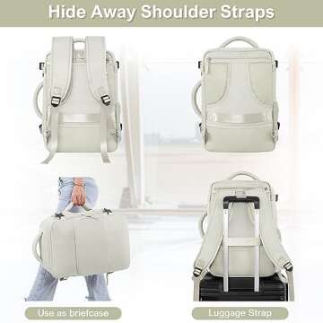 Sinaliy Travel Backpack for Women, Carry On Backpack Flight Approved, Personal Item Travel Bag with USB Charging Port, Casual Daypack College Bag Suitcase Backpack for Weekend, Fit 16 Inch Laptop