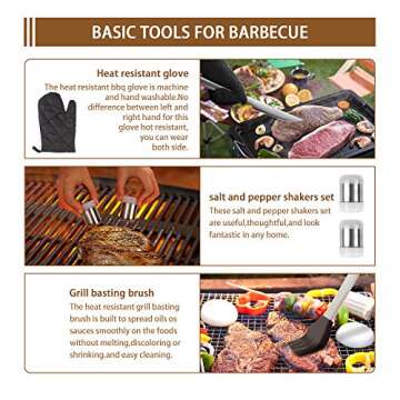 Miss Grill BBQ Grilling Accessories Grill Tools Set,25PCS Stainless Steel Grilling Kit with Carry Bag, Thermometer and Meat Injector for Camping, Smoker, Kitchen, Barbecue Utensil